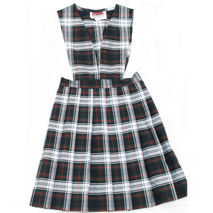 Plaid School Uniform Jumper V-Front Knife Pleats Style 62