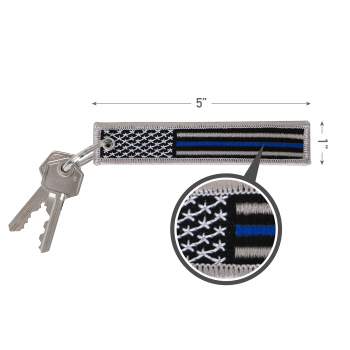 Thin Blue Line Flag Patch Keychain