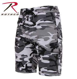 Camo And Solid Color Sweatshorts