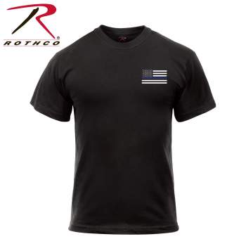 Honor and Respect 2-Sided Thin Blue Line Flag T-Shirt - Black