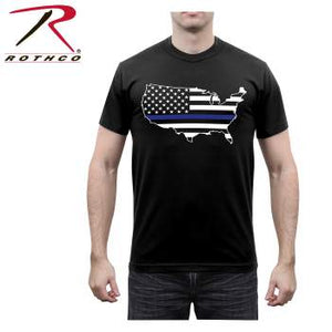 Thin Blue Line America Map T-Shirt