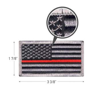 Thin Red Line US Flag Patch - Hook Back