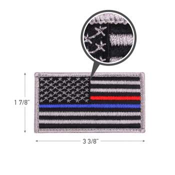 Thin Blue Line / Thin Red Line US Flag Patch - Hook Back