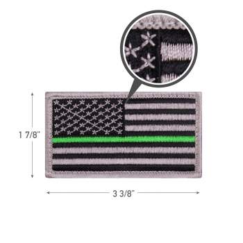 Thin Green Line US Flag Patch - Hook Back