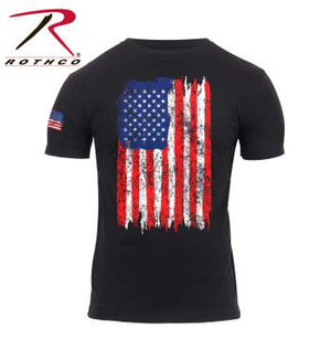 Distressed US Flag Athletic Fit T-Shirt