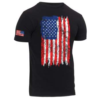 Distressed US Flag Athletic Fit T-Shirt