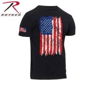 Distressed US Flag Athletic Fit T-Shirt