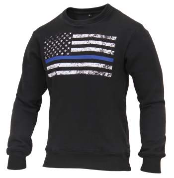 Thin Blue Line Flag Crew Neck Sweatshirt