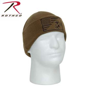 USMC Eagle, Globe and Anchor / US Flag Deluxe Fine Knit Watch Cap