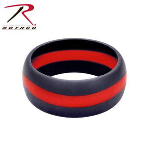 Thin Red Line Silicone Ring