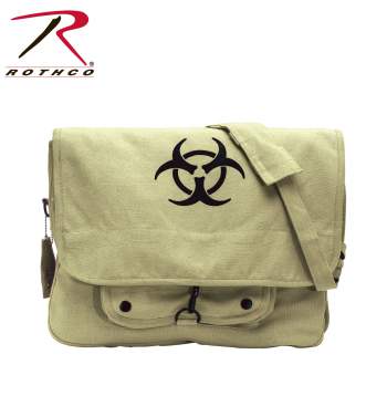 Vintage Canvas Paratrooper Bag w/ Bio-Hazard Symbol