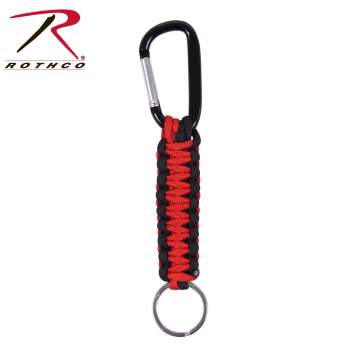 Thin Red Line Keychain With Carabiner