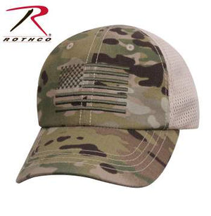 Tactical Mesh Back Cap With Embroidered US Flag