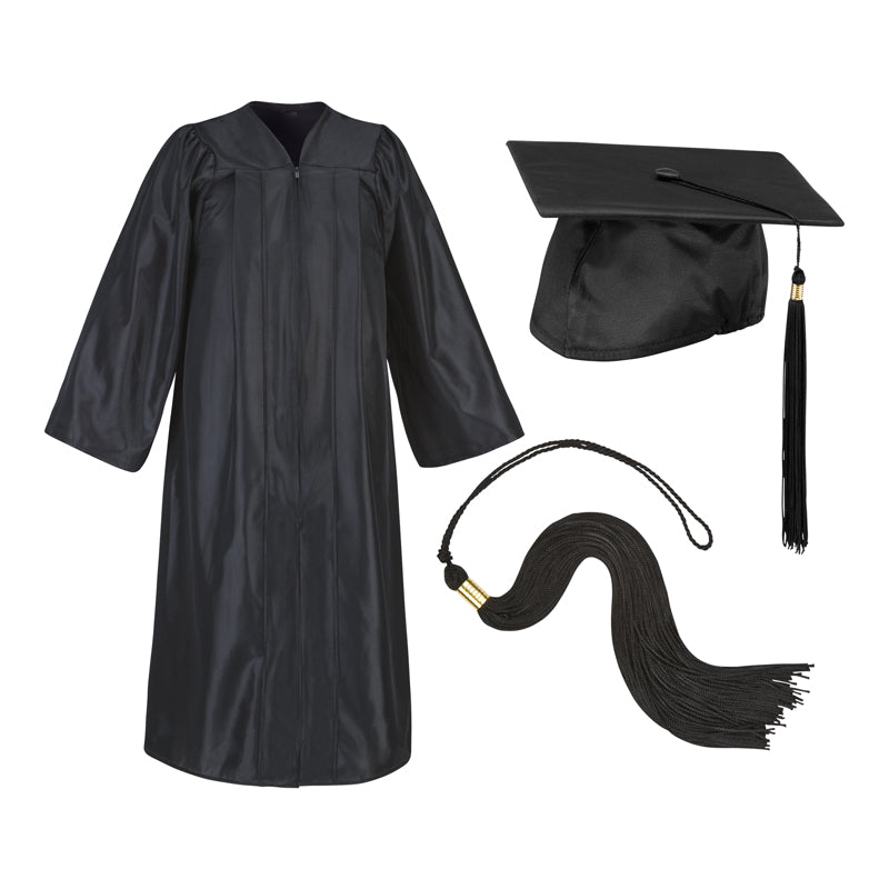 Black Cap Gown And Tassel Matte Finish