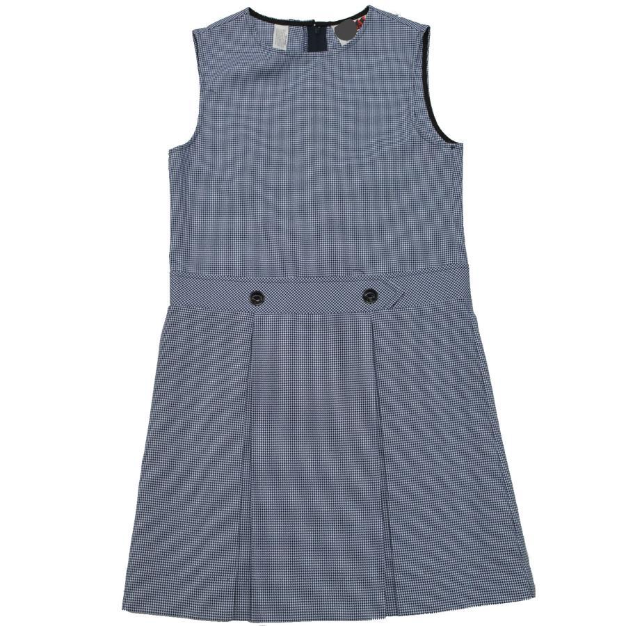 Girls High-Neck Pleated Plaid Jumper