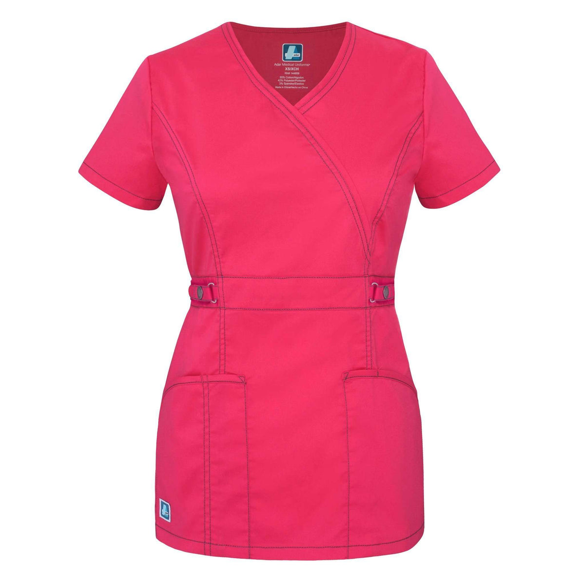  Adar - uniforms Medical Uniform Tops uniforms online Adar Pop-Stretch Junior Fit Crossover Adjustable-Tab Top - SchoolUniforms.com