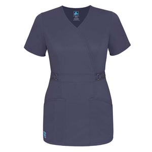  Adar - uniforms Medical Uniform Tops uniforms online Adar Pop-Stretch Junior Fit  Crossover Adjustable-Tab Top - SchoolUniforms.com