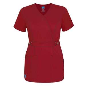  Adar - uniforms Medical Uniform Tops uniforms online Adar Pop-Stretch Junior Fit Crossover Adjustable-Tab Top - SchoolUniforms.com