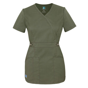  Adar - uniforms Medical Uniform Tops uniforms online Adar Pop-Stretch Junior Fit Crossover Adjustable-Tab Top - SchoolUniforms.com