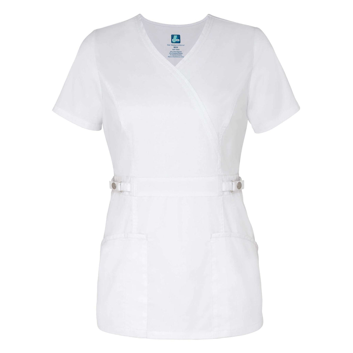  Adar - uniforms Medical Uniform Tops uniforms online Adar Pop-Stretch Junior Fit  Crossover Adjustable-Tab Top - SchoolUniforms.com
