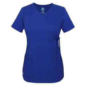  Adar - uniforms Medical Uniform Tops uniforms online ADAR Pop-Stretch Junior Fit Mock Wrap Tie Top - SchoolUniforms.com