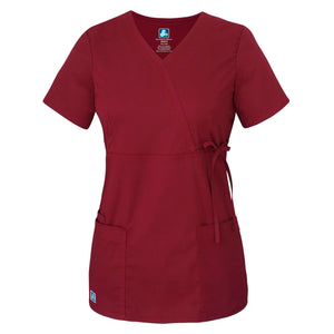  Adar - uniforms Medical Uniform Tops uniforms online ADAR Pop-Stretch Junior Fit Mock Wrap Tie Top - SchoolUniforms.com