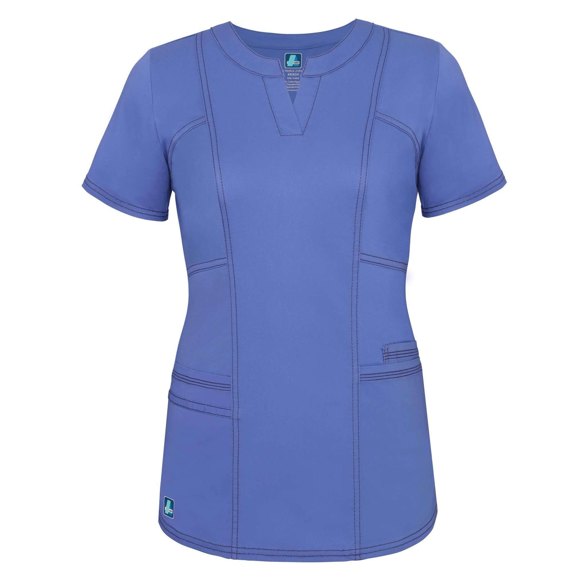  Adar - uniforms Medical Uniform Tops uniforms online Adar Pop-Stretch Junior Fit Semi-V Seamed Top - SchoolUniforms.com