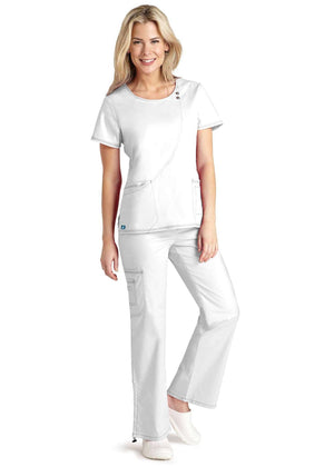  Adar - uniforms Medical Uniform Tops uniforms online Adar Pop-Stretch Junior Fit Taskwear Curve Line Top - SchoolUniforms.com