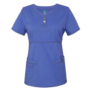  Adar - uniforms Medical Uniform Tops uniforms online Adar Pop-Stretch Junior Fit Taskwear Empire Henley Top - SchoolUniforms.com