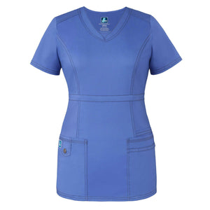  Adar - uniforms Medical Uniform Tops uniforms online Adar Pop-Stretch Junior Fit Womens Princess V-neck Top - SchoolUniforms.com