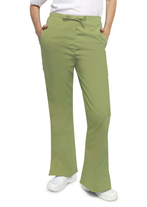  Adar - uniforms Medical Uniform Pants uniforms online Adar Universal Flare Leg Natural-Rise Drawstring Pants Petite - SchoolUniforms.com