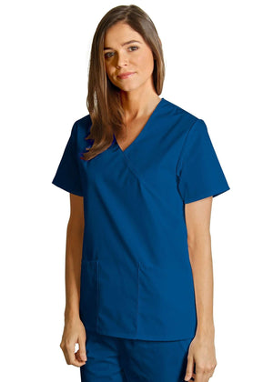  Adar - uniforms Medical Uniform Tops uniforms online Adar Universal Mock Wrap Solid Trim Top - SchoolUniforms.com