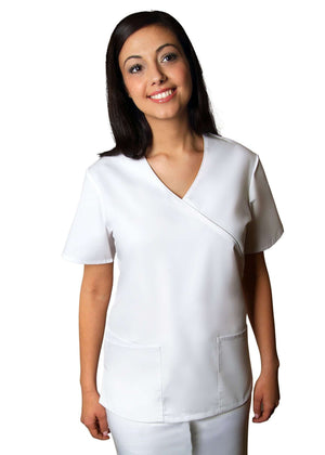  Adar - uniforms Medical Uniform Tops uniforms online Adar Universal Mock Wrap Solid Trim Top - SchoolUniforms.com