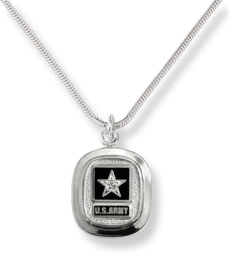  frankbeeinc - uniforms  uniforms online Army Classic Diamond Pendant Sterling Silver - SchoolUniforms.com