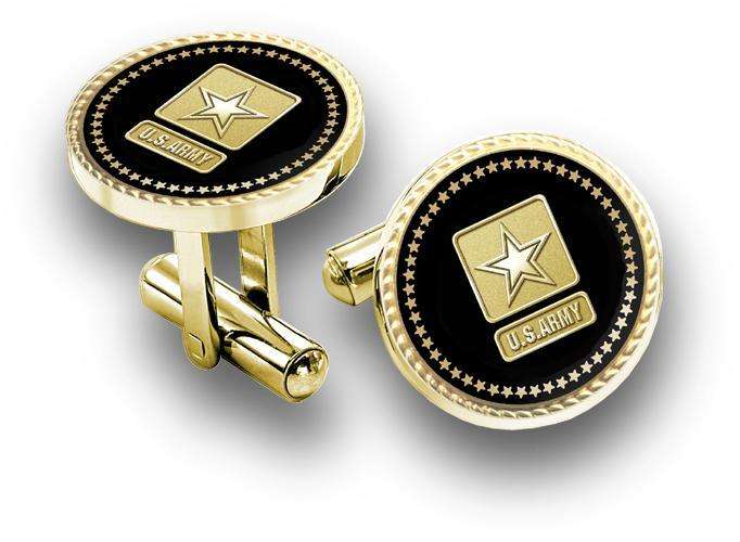  frankbeeinc - uniforms  uniforms online Army Presidential Series Cuff Links Round Brass, 18k Gold - SchoolUniforms.com