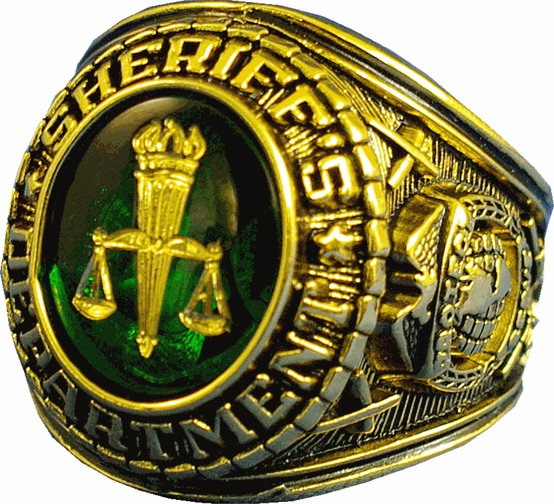  frankbeeinc - uniforms  uniforms online Sheriff's Department Mens Ring 18k Gold Electroplate - SchoolUniforms.com