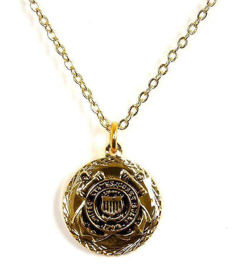  frankbeeinc - uniforms  uniforms online Coast Guard Pendant 22k Gold Plated Diamond Cut - SchoolUniforms.com