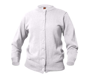  A+ - uniforms Sweaters uniforms online Female Classic Jersey Crew Neck Cardigan - SchoolUniforms.com