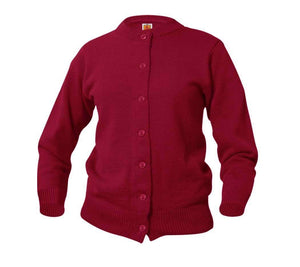  A+ - uniforms Sweaters uniforms online Female Classic Jersey Crew Neck Cardigan - SchoolUniforms.com