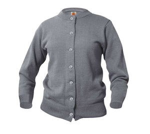  A+ - uniforms Sweaters uniforms online Female Classic Jersey Crew Neck Cardigan - SchoolUniforms.com